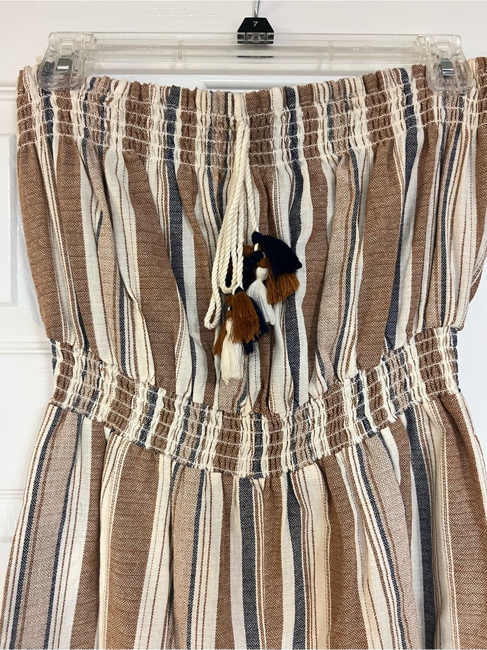 Derek Heart Strapless Striped Romper with Pockets Size M Boho Summer - Picture 6 of 8